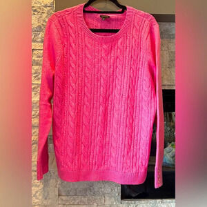 Talbots pink cable knit sweater size XL